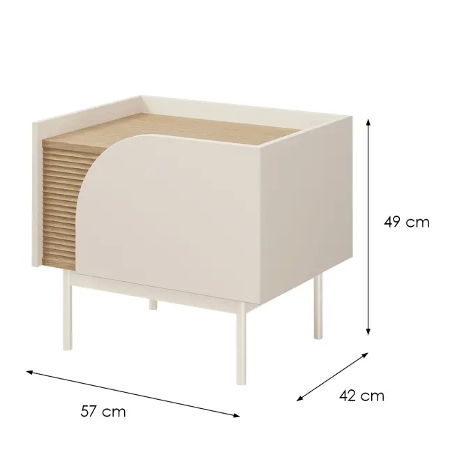 Nočný stolík Carmen 13l Macadamia/Dub Tavaszi