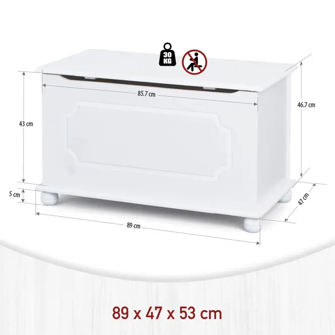 Úložný box 16901010 Emel Fenyőfehér lakk,4