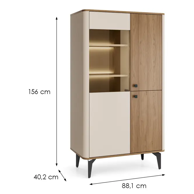 Vitrína 3d  Aurena Au3 Orech/Kašmír,2