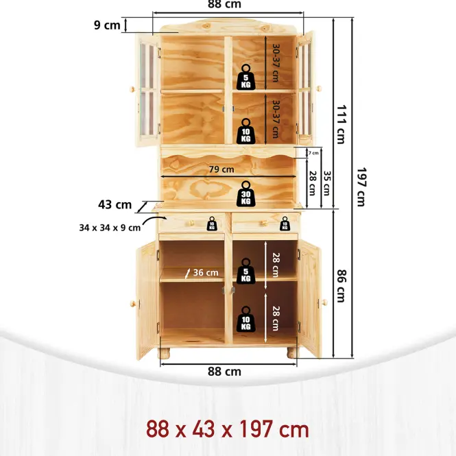 Skriňa 30500005 Alicante Prírodný lak,4