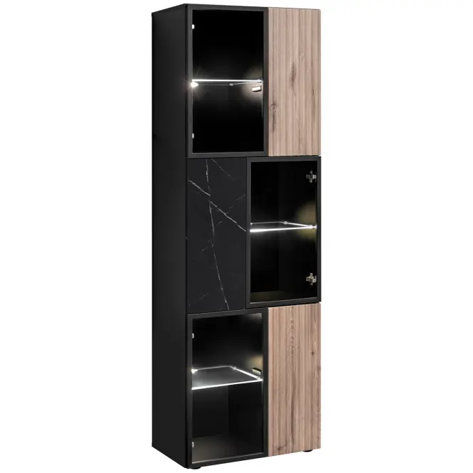 Vitrína Cannes Zmwdv Cs Wsw Black/Viking/Marble Black
