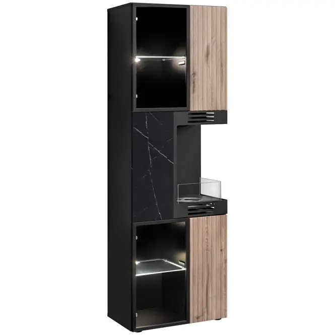Vitrína Cannes Cs Wsw-K Black/Viking/Marble Black