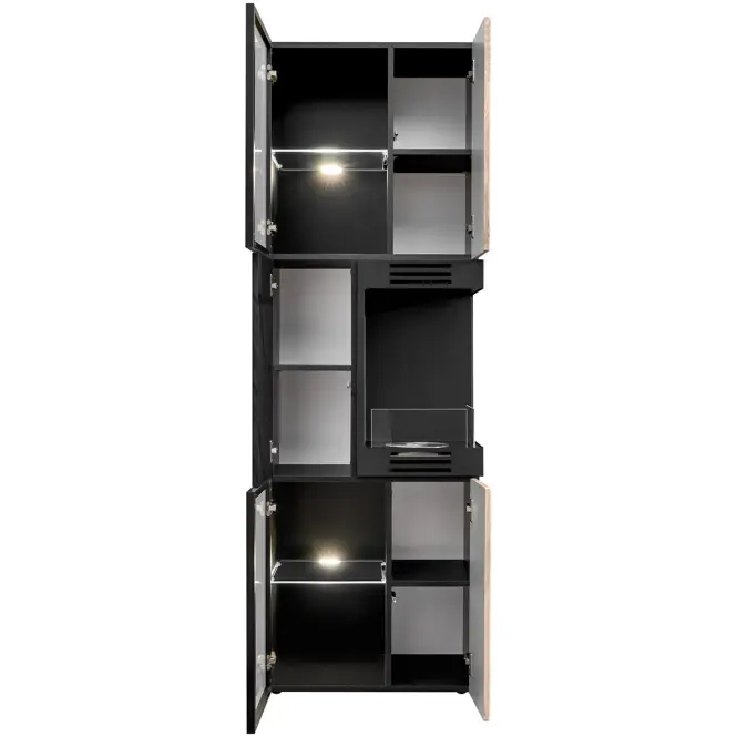 Vitrína Cannes Cs Wsw-K Black/Viking/Marble Black,3