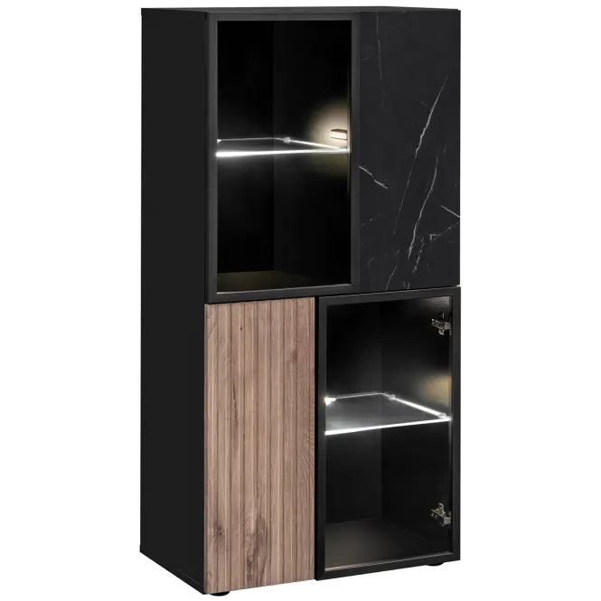 Vitrína Cannes Zmwdv Cs Wsn Black/Viking/Marble Black