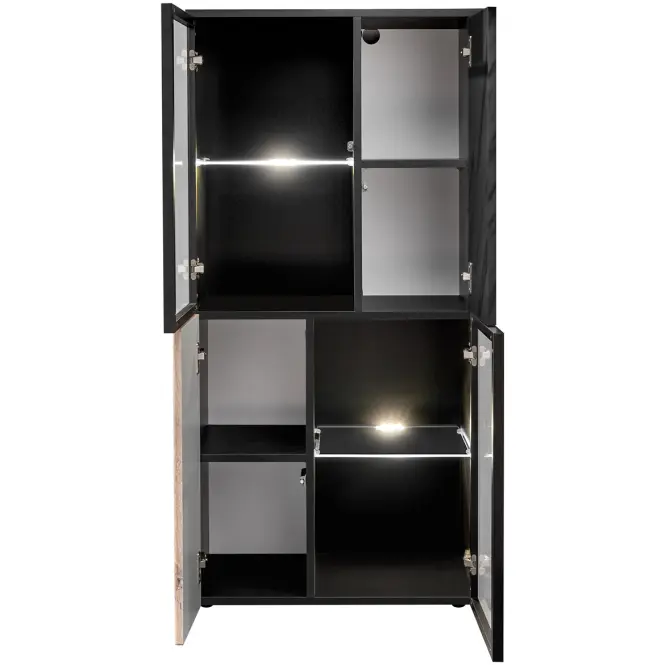 Vitrína Cannes Zmwdv Cs Wsn Black/Viking/Marble Black,3