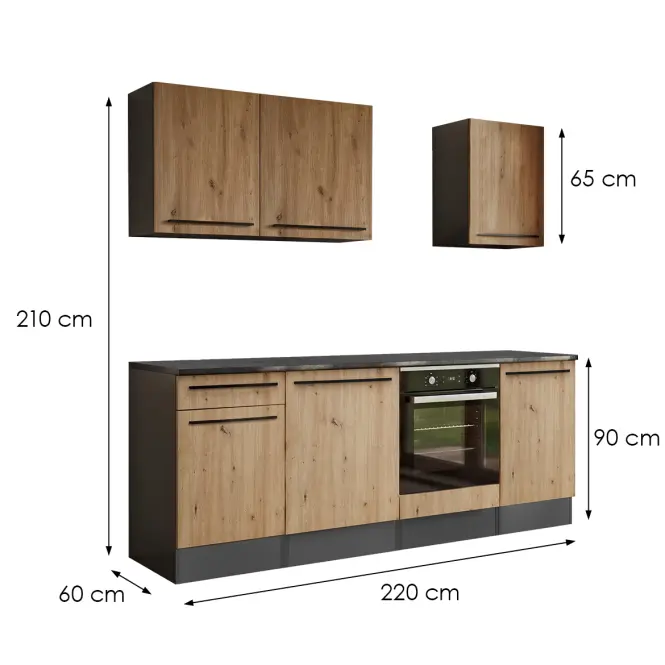 Kuchynská linka Porto ANAS KP 220 artisan/anthracite,2