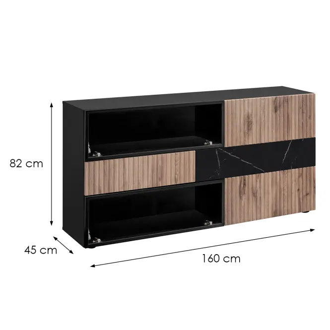 Komoda Cannes Zmwdv Cs Sb Black/Viking/Marble Black