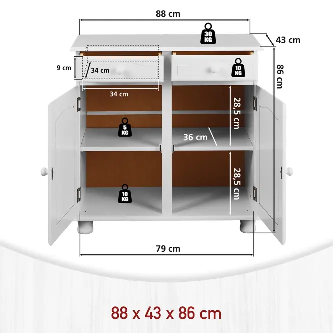 Komoda 20900802 Lovi 2d Biela borovica,6