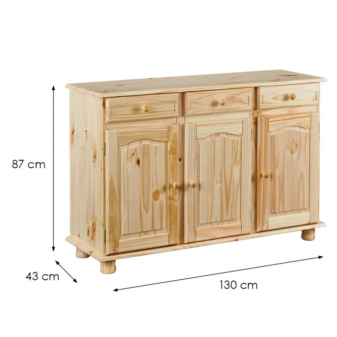 Komoda 30500010 Abaco 3d Prírodný lak,2