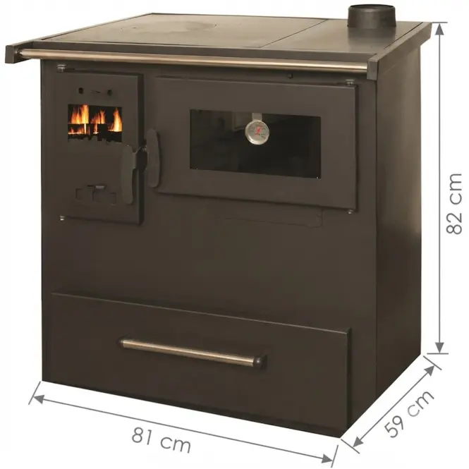 Oceľový sporák Termo-8 vpravo Super 7.21 kW