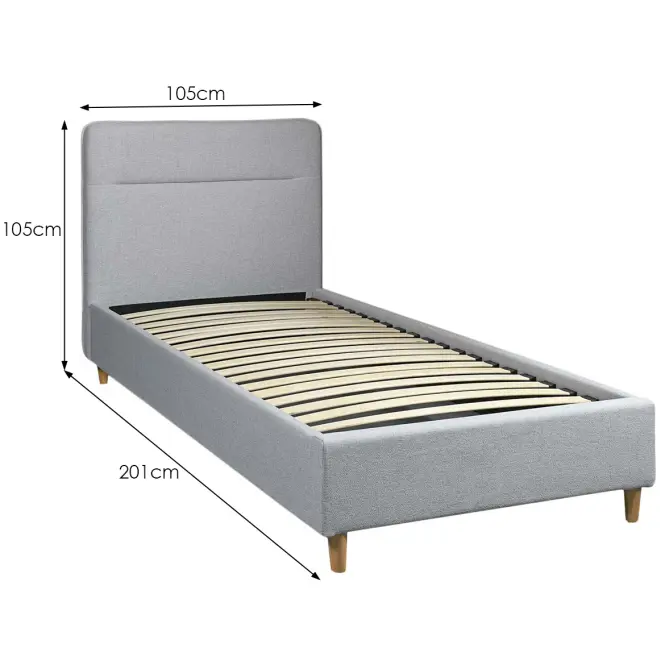 Posteľ Cesana 90x200 BED23-09 sivý