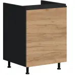 Kuchynská skrinka Brick D60 ZL čierna/craft