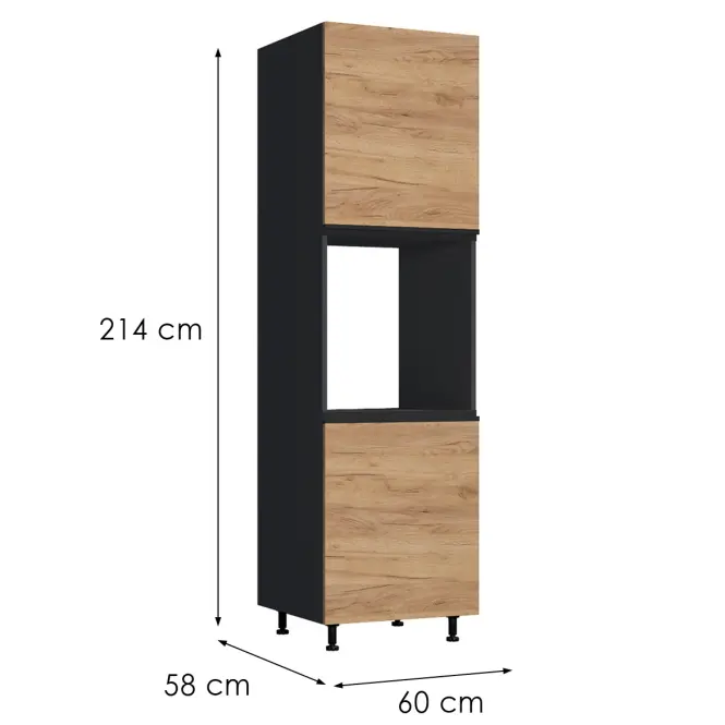 Kuchynská skrinka Brick D60 KU čierna/craft,2