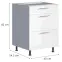 Kuchynská skrinka Emilia D60 3SZ biela/biela lesk HG,2