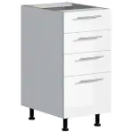 Kuchynská skrinka Emilia D40 4SZ biela/biela lesk HG