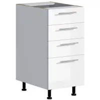 Kuchynská skrinka Emilia D40 4SZ biela/biela lesk HG