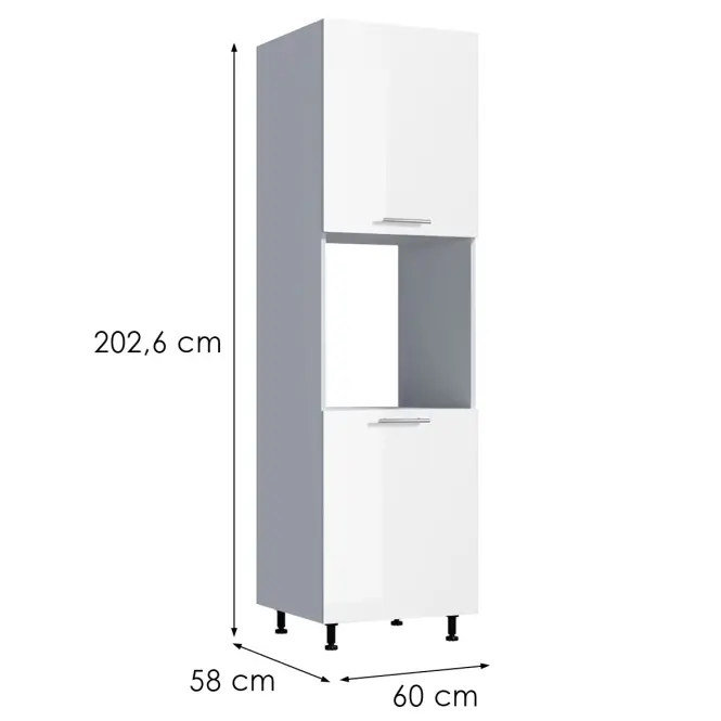 Kuchynská skrinka Emilia D60 KU biela/biela lesk HG,2