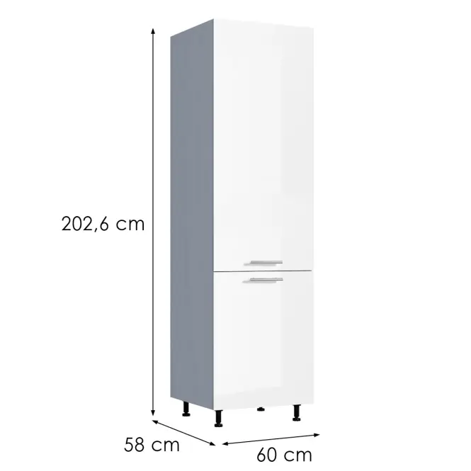 Kuchynská skrinka Emilia D60 biela/biela lesk HG,2