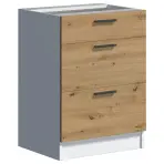 Kuchynská skrinka Economic D60 3SZ biela/artisan