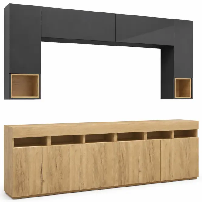 Obývacia Stena Izumi 280 Ii Čierny Lesk/Artisan,2