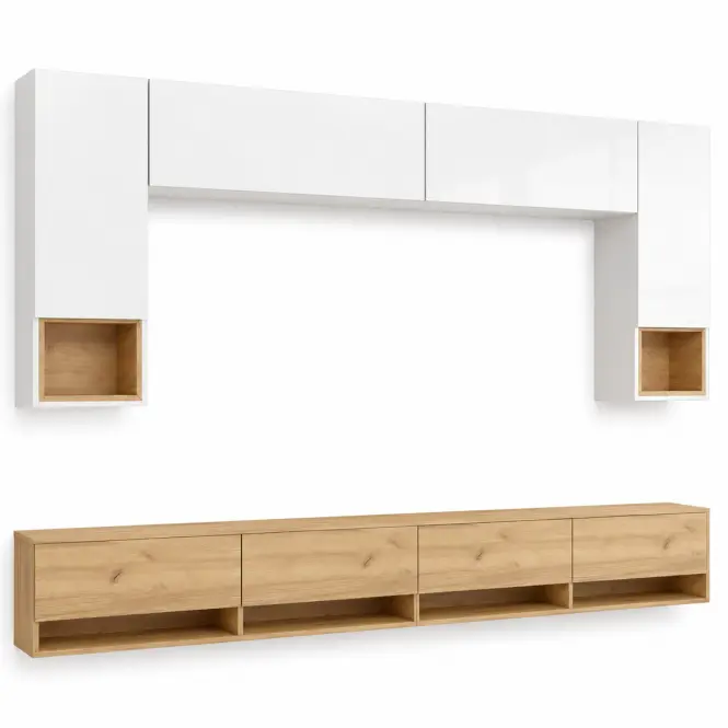 Obývacia Stena Izumi 280 Iii Biely Lesk/Artisan,2