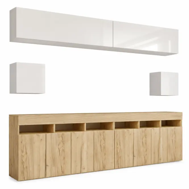 Obývacia Stena Izumi 280 V Biely Lesk/Artisan