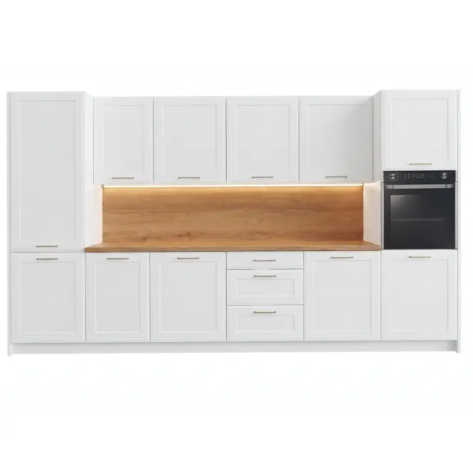 Kuchynská linka Signum 350 cm matná biela/biela bez pracovnej dosky,2