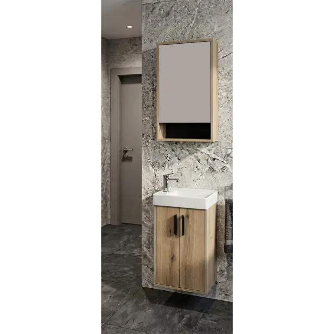 Závesná skrinka so zrkadlom Nova mini 44cm dub evoke