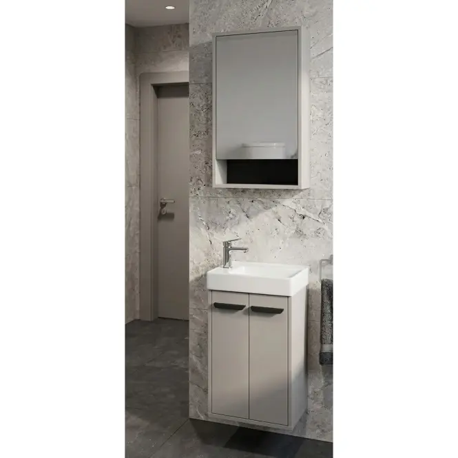 Závesná skrinka so zrkadlom Nova mini 44cm kašmír