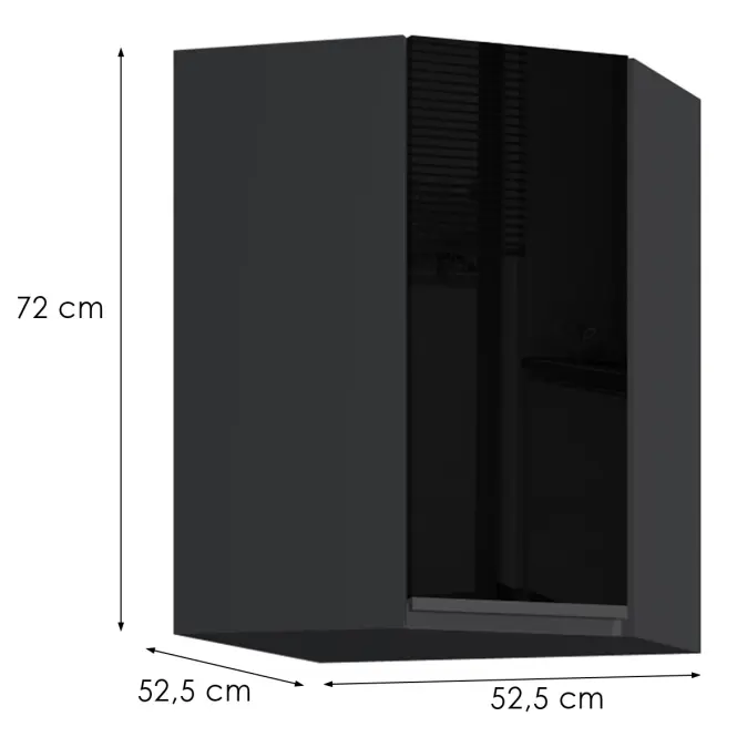 Kuchynská skrinka Brick GR čierna/čierna lesk HG,2