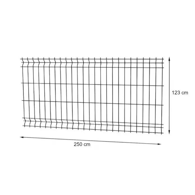 Plotový panel 3D Light II 250 x 123 cm – RAL 7016