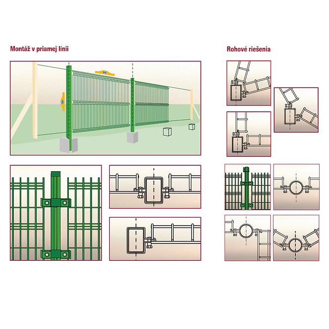 Plotový panel 3D Light II 250 x 123 cm – RAL 7016