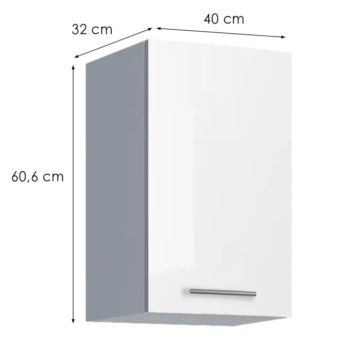 Kuchynská skrinka Emilia G40 biela/biela lesk HG,2