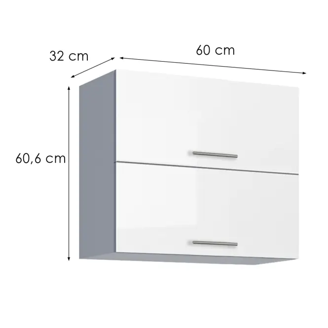 Kuchynská skrinka Emilia G60 biela/biela lesk HG,2