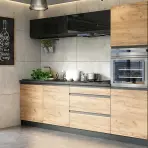 Kuchynská linka Brick 260 čierna/craft