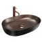 Umývadlo Cleo 61 black brush/copper - na dosku