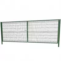 Dvojkrídlová brána 3d 400 x153 cm zelená