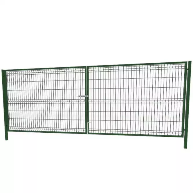Dvojkrídlová brána 3d 400 x153 cm zelená
