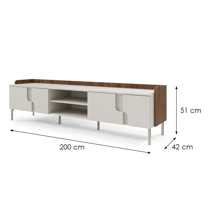 TV stolík Veľký Positano Orech  Alba/Kašmír,2