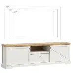TV stolík Barn 185 Stolik Rtv Biela Opal-Cremona