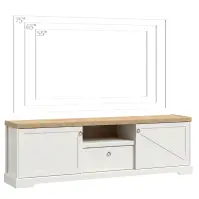 TV stolík Barn 185 Stolik Rtv Biela Opal-Cremona