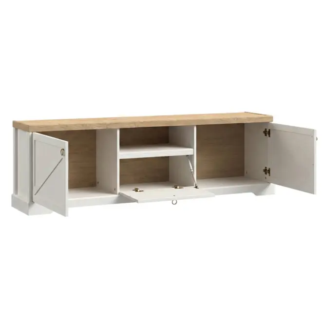 TV stolík Barn 185 Stolik Rtv Biela Opal-Cremona