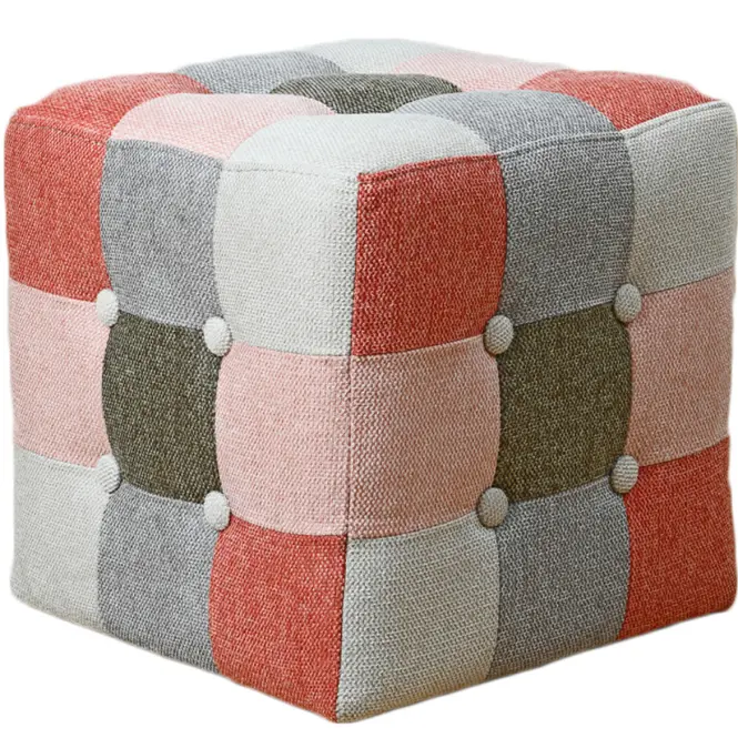 Taburetka Maddie ružová patchwork,4