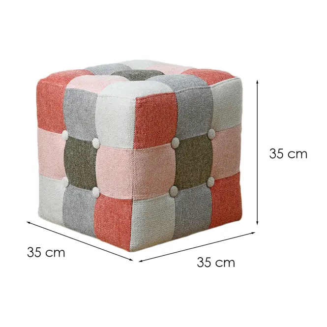 Taburetka Maddie ružová patchwork