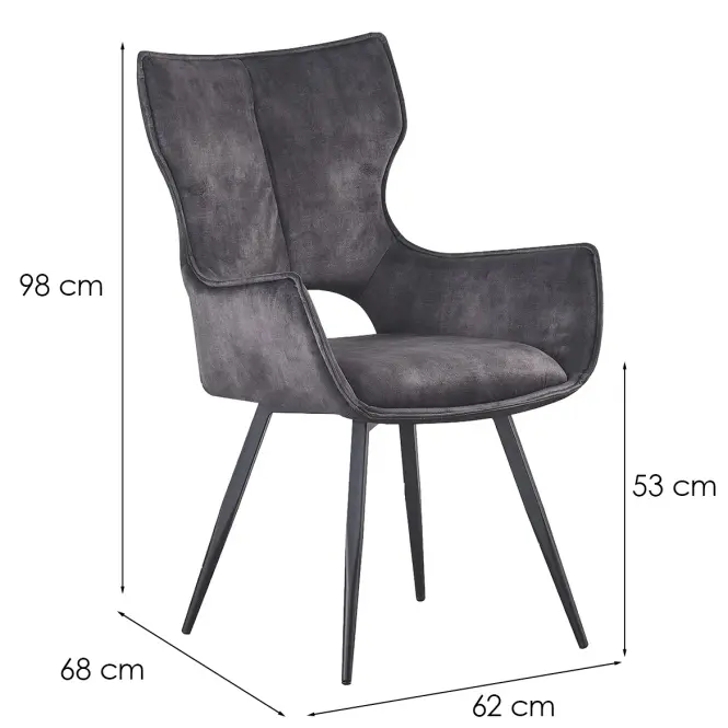 Stolička Queen LDC1125 sivá,2