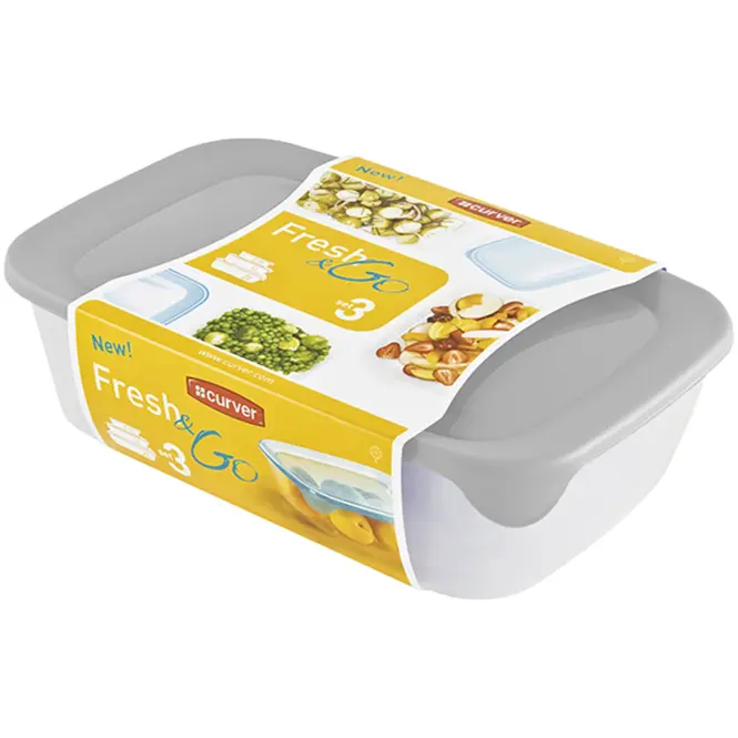 Sada 3 obdĺžnikových košov Fresh&Go 249417 rôzne farby,2