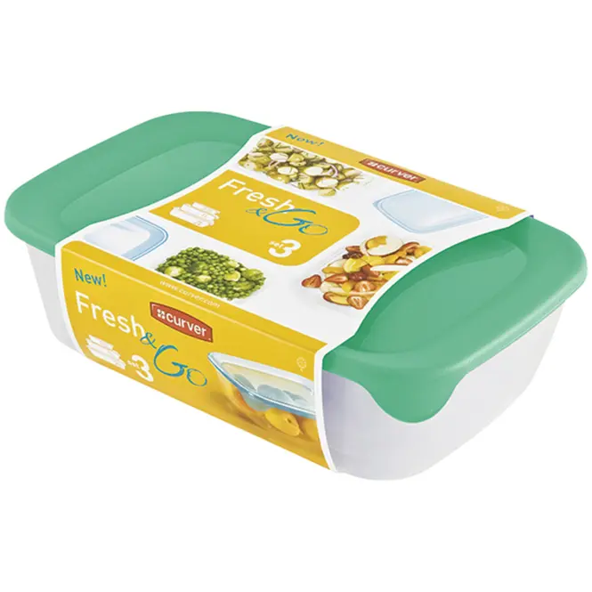 Sada 3 obdĺžnikových košov Fresh&Go 249417 rôzne farby