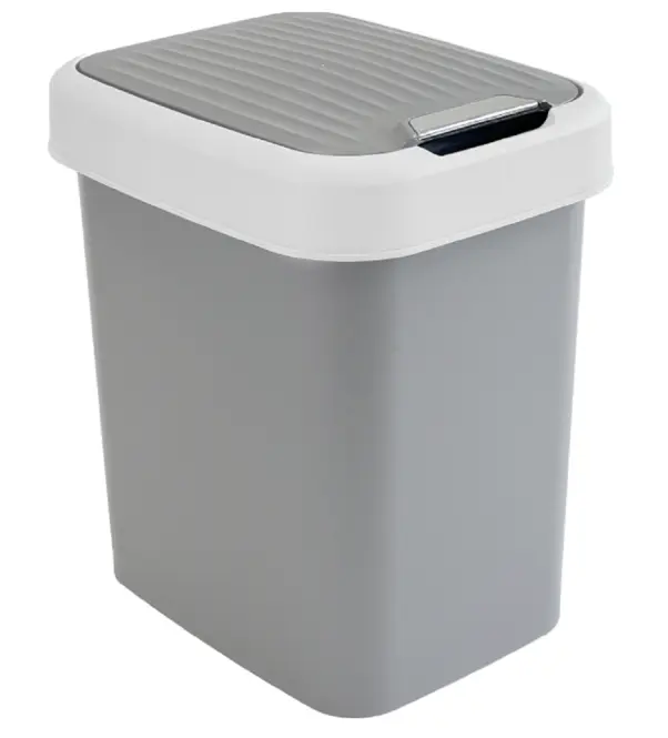 Odpadkový kôš 12l sivý/biely – 27x22x31,5v