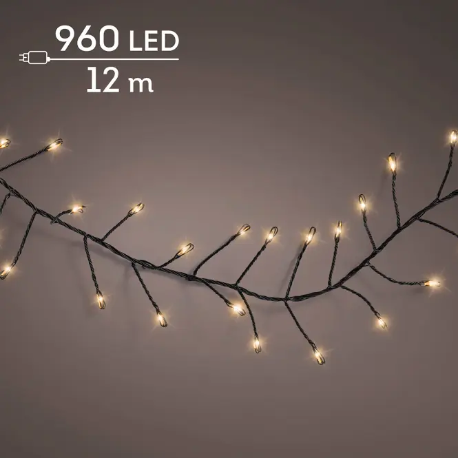 Vianočné svetielka LED 960L 496717 WW ZEW BLACK