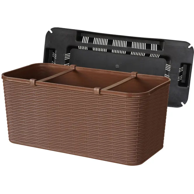 Balkónový kvetináč RATTAN 40cm hnedý